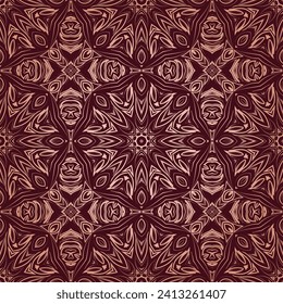 Seamless background with geometric and floral elements. Tribal ethnic mandala ornament for scarf, shawl, hijab design. vector.