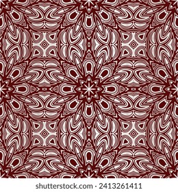 Seamless background with geometric and floral elements. Tribal ethnic mandala ornament for scarf, shawl, hijab design. vector.