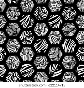 Seamless background with geometric hexagon pattern. Vector illustration.