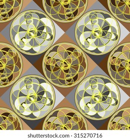 Seamless background with geometric mosaic pattern. Vector illustration
