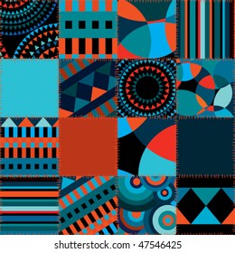 seamless background of geometric patchwork