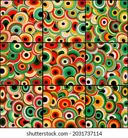 Seamless background with geometric pattern. Oval and circle shapes