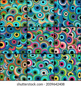 Seamless background with geometric pattern. Oval and circle shapes