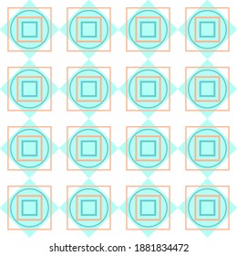 Seamless background with a geometric pattern of rhombuses, circles, squares. Stylish geometric pattern. Isolated on a white background. Stylized colorful vector seamless pattern. 