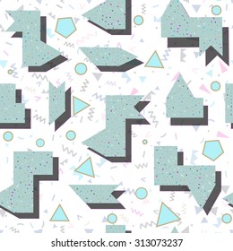 seamless background with geometric shapes, the design of the 80s - vector illustration. 
