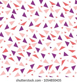 Seamless background from geometric shapes. Triangles of different sizes and shades of color. Texture seamless