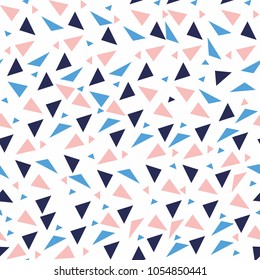 Seamless background from geometric shapes. Triangles of different sizes and shades of color. Texture seamless