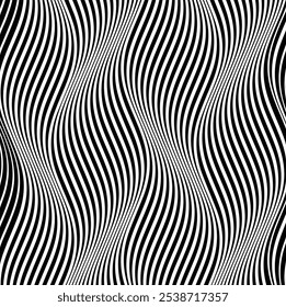 Seamless background with geometric wavy stripes.