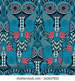 Seamless background from a geometrical/ethnic ornament, vector illustration