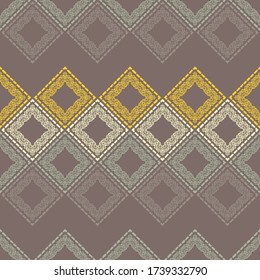 Seamless background. Geometry. Design with manual hatching. Ethnic boho ornament. Tribal motif. Vector illustration for web design or print.