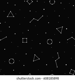 Seamless background with geometry. White star fashion pattern