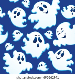 Seamless background with ghosts 3 - eps10 vector illustration.