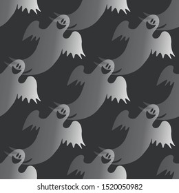 Seamless background. Ghosts. Decorative vector background Happy Halloween. Brushwork. Hand hatching. Can be used for wallpaper, textile, invitation card, wrapping, web page background.