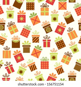 Seamless background with gifts