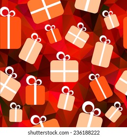 Seamless background with gifts
