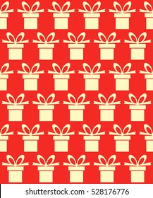Seamless background with gifts. Vector .