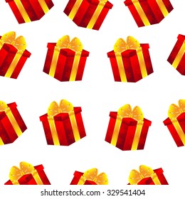 Seamless background with gifts, vector illustration