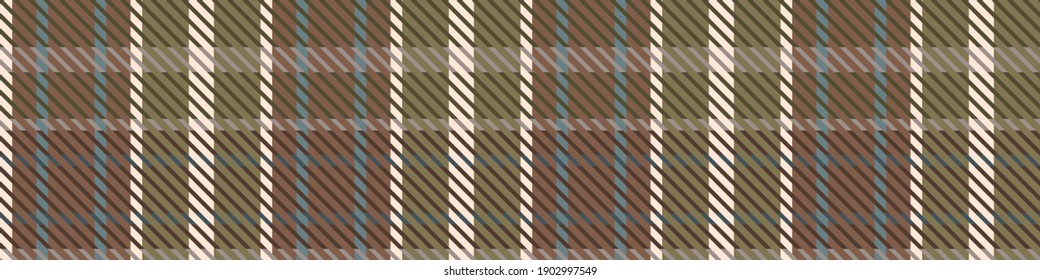 Seamless background gingham tartan fabric gender neutral border. Simple traditional highland flannel print banner. Scottish retro plaid edging fashion trim. 