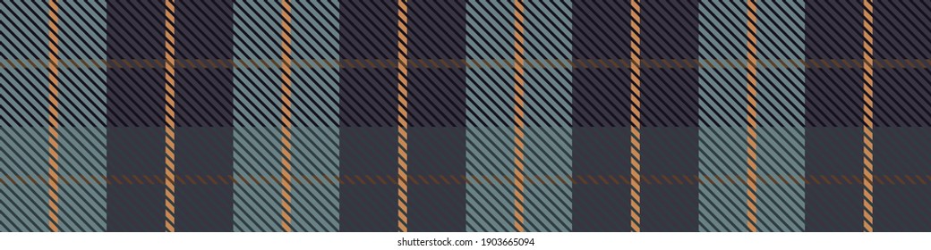 Seamless background gingham tartan fabric gender neutral border. Simple traditional highland flannel print banner. Scottish retro plaid edging fashion trim. 