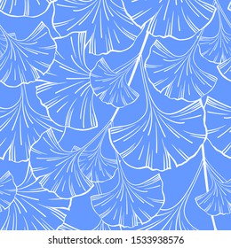 Seamless background with Ginkgo biloba