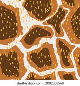 Seamless background with giraffe skin texture. Colorful animal skin texture vector design for paper, fabric and other surfaces