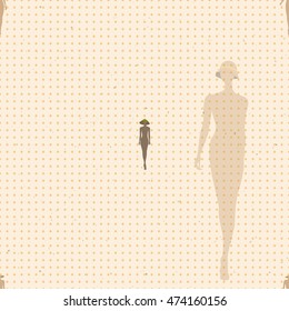 seamless background with girls