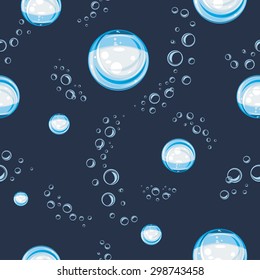 Seamless background with glass balls and bubbles. Vector