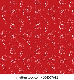 Seamless background with glasses of alcohol drinks