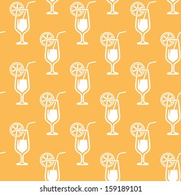seamless background with glasses of juice