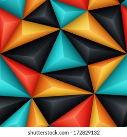 Seamless background with glossy relief plastic triangles