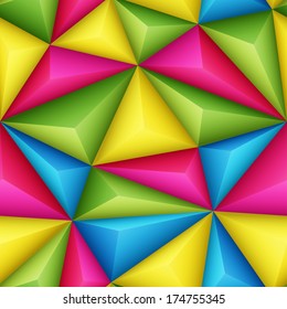 Seamless background with glossy relief plastic triangles