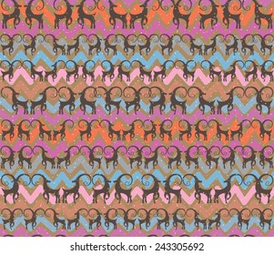 Seamless background of Goats. 