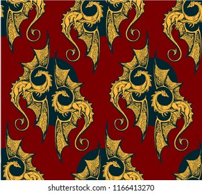 Seamless background with gold dragons. for the heroic saga or the knightly epos