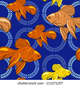 seamless background from gold fish