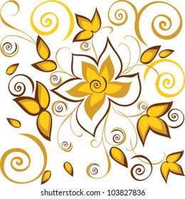 Seamless Background Gold Flowers Stock Vector (Royalty Free) 103827836
