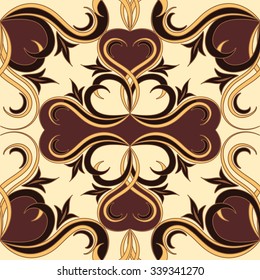 seamless background of golden color in the style of Damascus