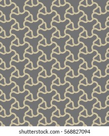 Seamless background with golden designs. Modern vector ornament. Geometric abstract pattern
