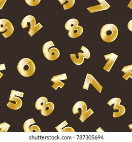 seamless background with golden numbers