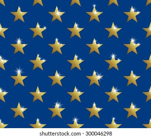 Seamless background with golden stars