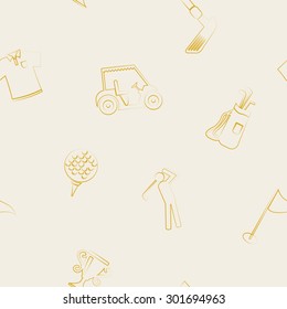 Seamless background with golf icons for your design
