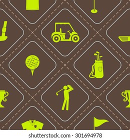Seamless background with golf icons for your design