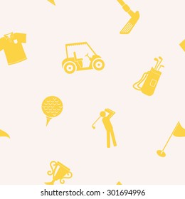Seamless background with golf icons for your design