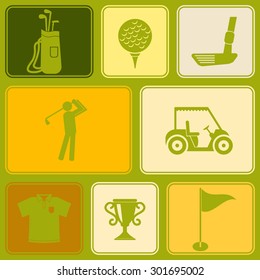 Seamless background with golf icons for your design