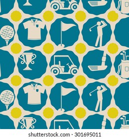 Seamless background with golf icons for your design
