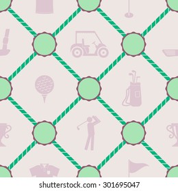 Seamless background with golf icons for your design