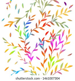 The seamless background is graceful varicoloured twigs. Vector