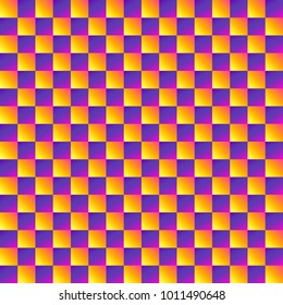 Seamless background with gradient colorful squares, chessboard. Abstract geometric pattern, vector illustration