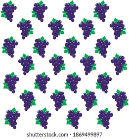 Seamless background with grapes. Flat style. Design element for banner, fabric, wallpaper, wrapping paper.
