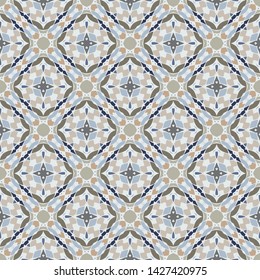 Seamless background in gray and blue .Vector illustration. Use this pattern in the design of carpet, shawl, textile, ceramic tiles 