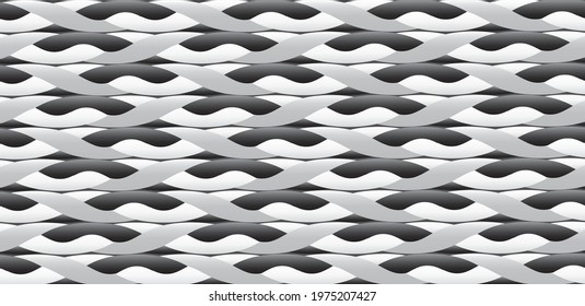 Seamless Background from gray braided cord. Vector illustration